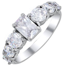 Λευκόχρυσο δαχτυλίδι Κ14 με ζιργκόν